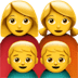 👩‍👩‍👦‍👦 family: woman, woman, boy, boy display on Apple